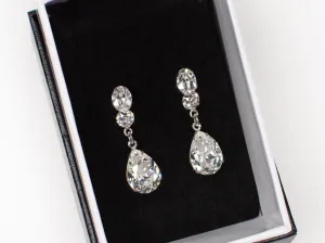 Bianca - Swarovski Crystal Pear Drop Bridal Earrings