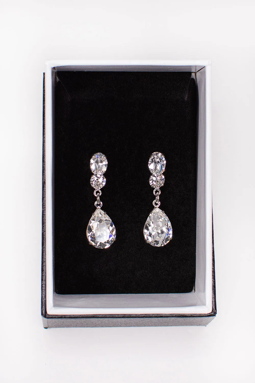 Bianca - Swarovski Crystal Pear Drop Bridal Earrings