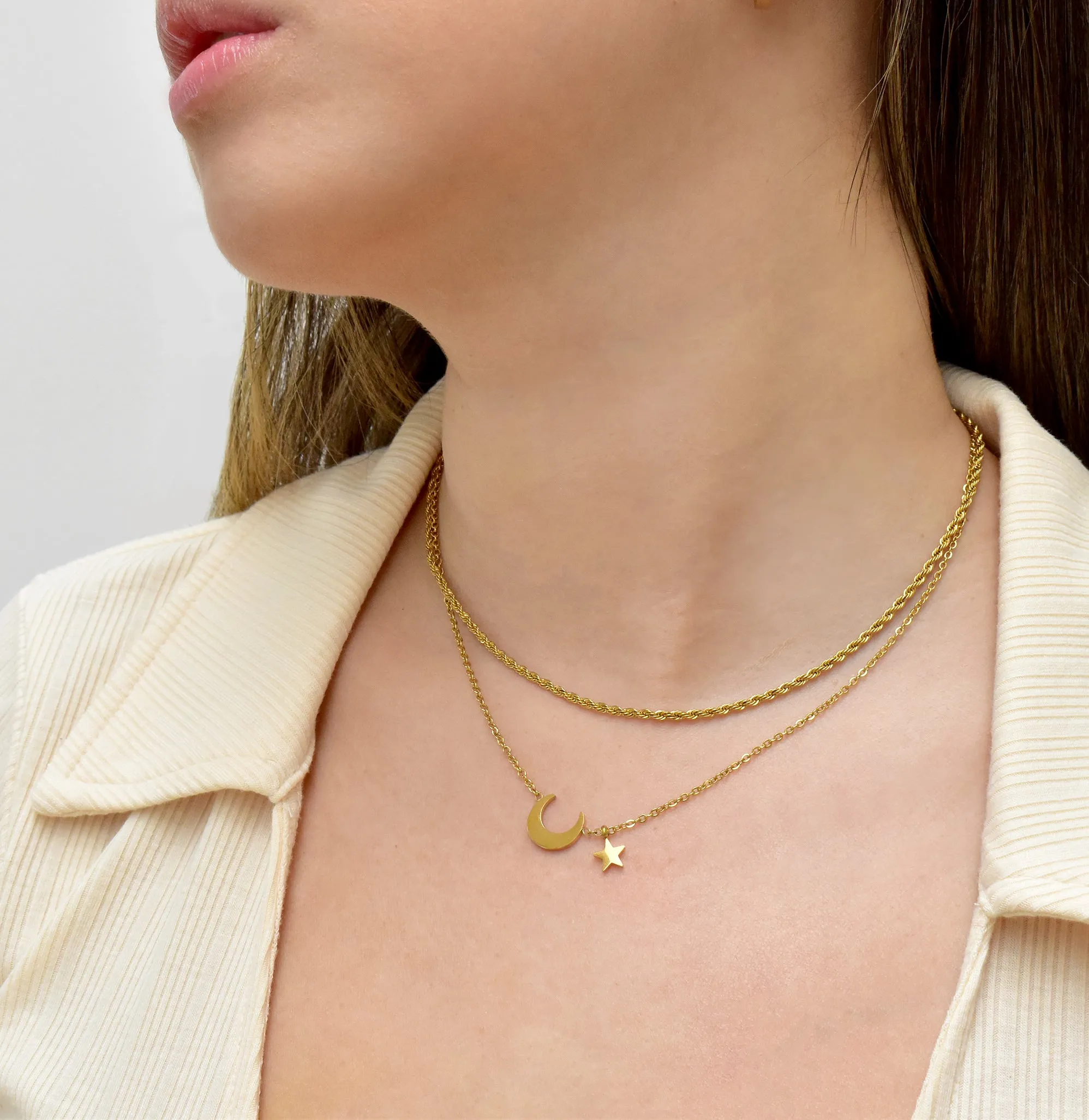 BILLIE THIN GOLD ROPE CHAIN NECKLACE