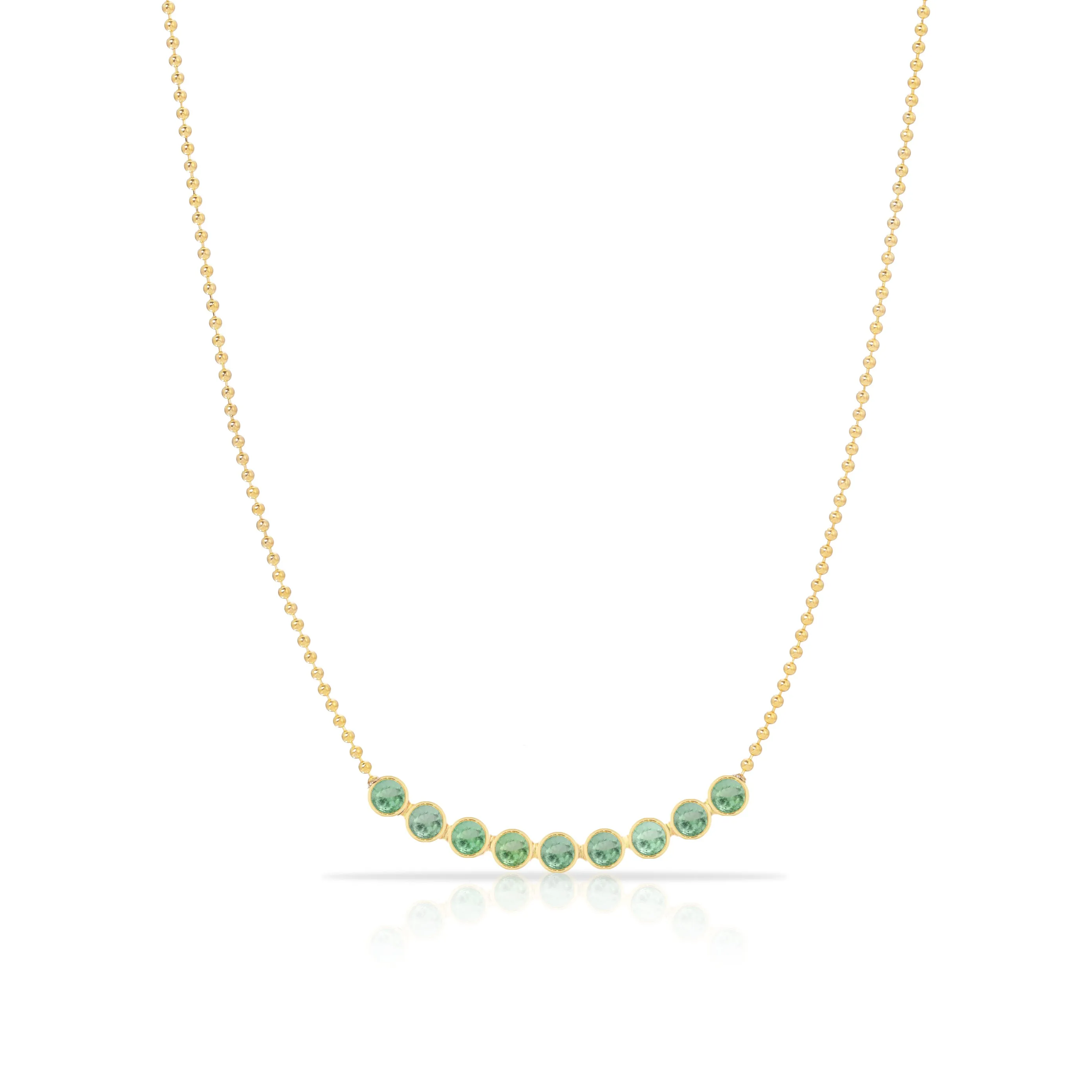 Birthstone Arc Layering Necklace - Yellow Gold