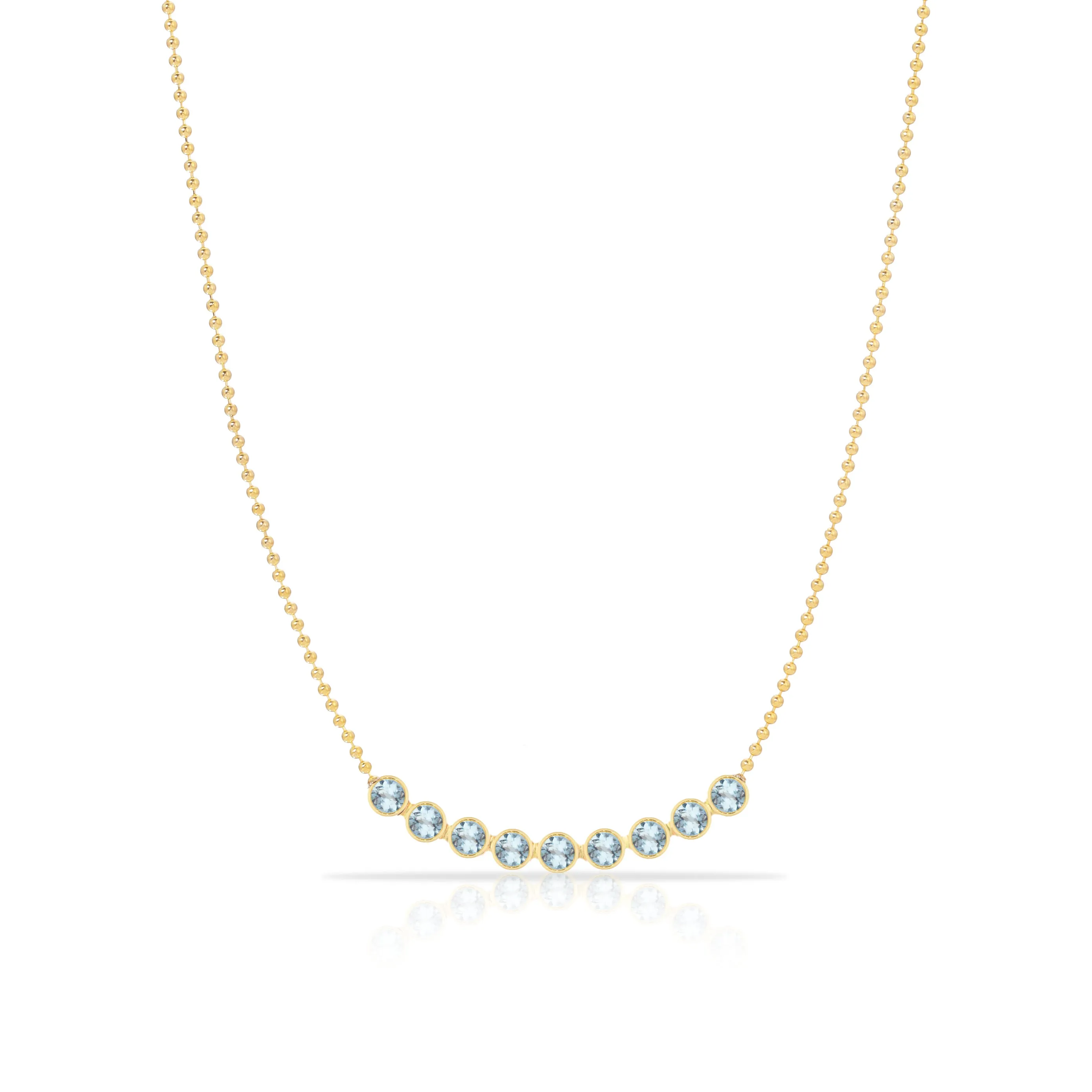 Birthstone Arc Layering Necklace - Yellow Gold