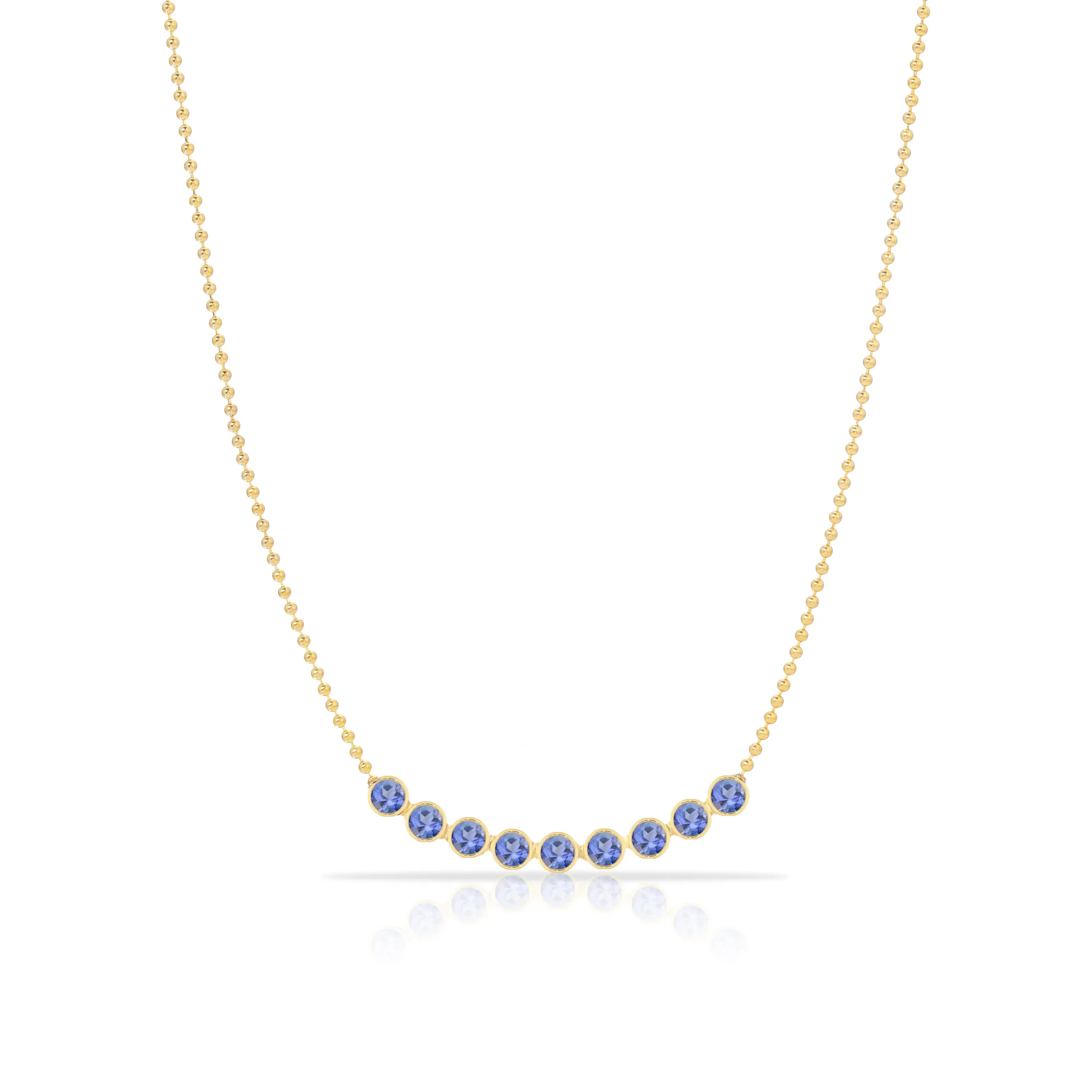 Birthstone Arc Layering Necklace - Yellow Gold