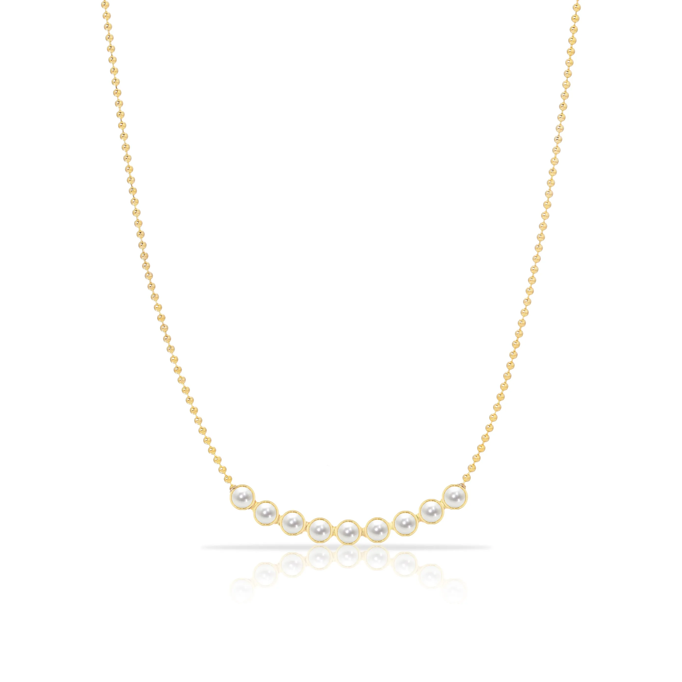 Birthstone Arc Layering Necklace - Yellow Gold