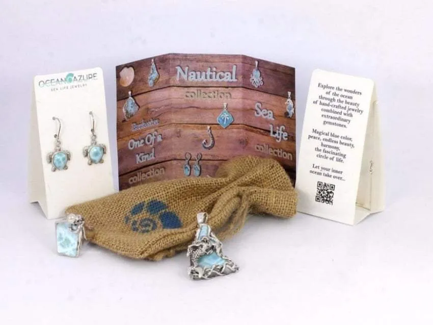 Blue Opal Sea Turtle Earrings