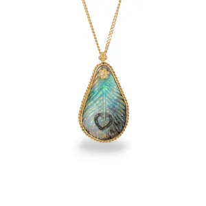 Boulder Opal Mystical Feather Necklace