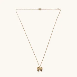 Bow Necklace- Gold