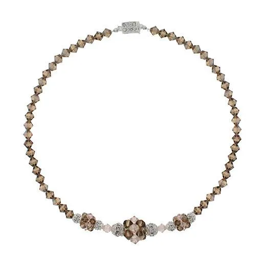 Champagne Beaded Cluster Necklace