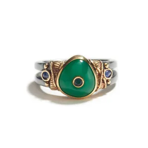 Chrysoprase & Sapphire Ring