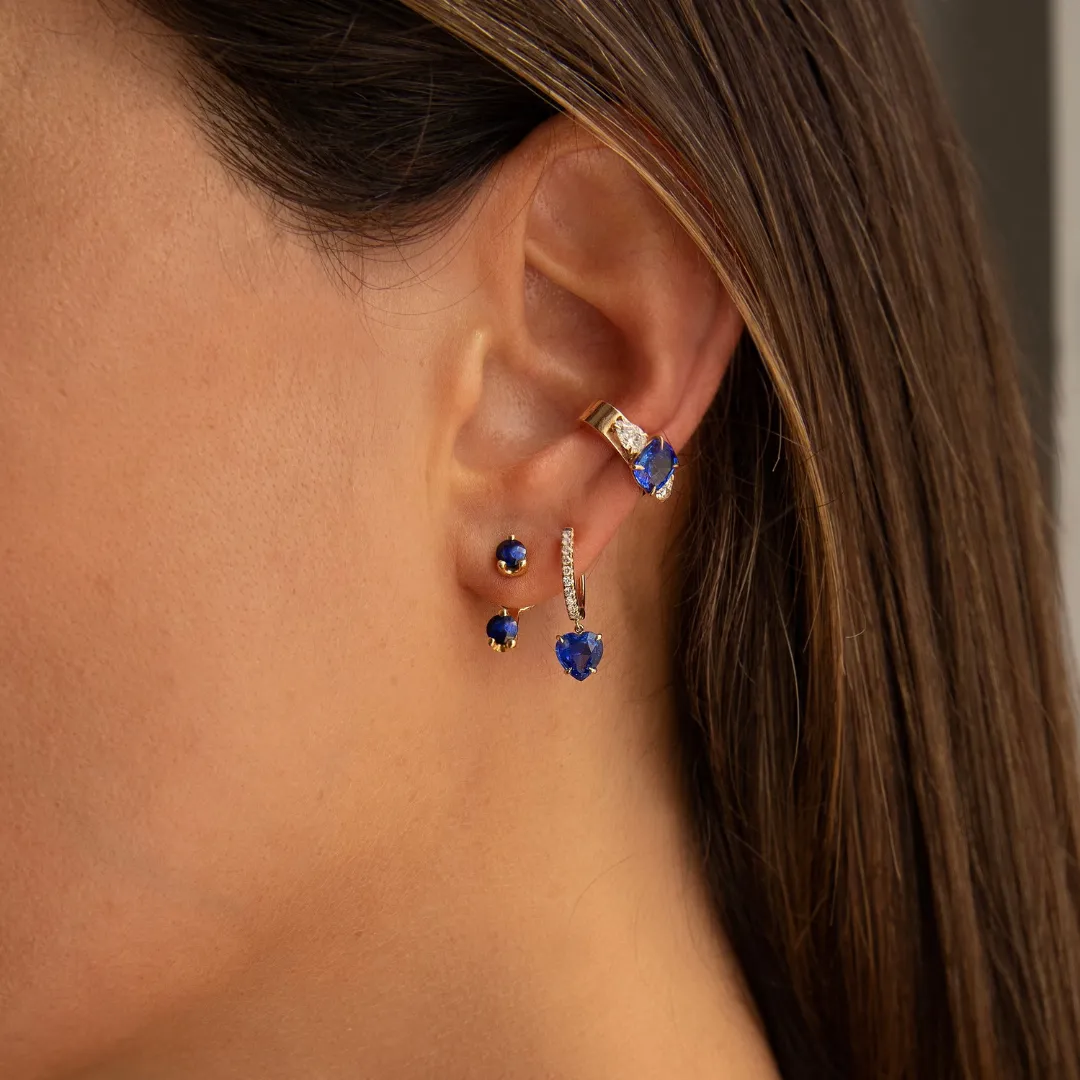 CLASSIC BLUE SAPPHIRE ORBIT EARRING