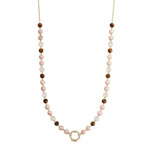 Closure Open Front Bezel Set Gemstone Necklace