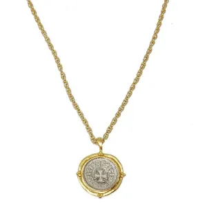 Cross Coin Pendant Necklace