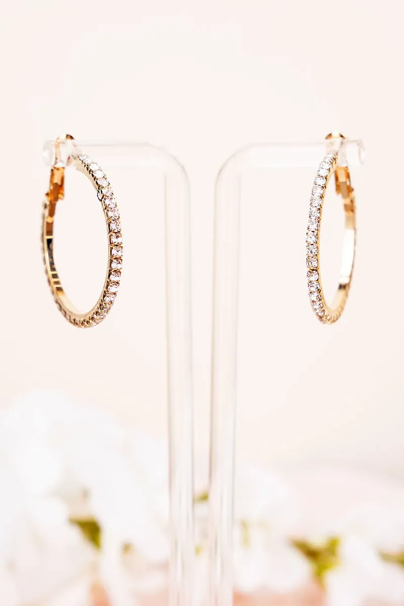 Crystal Avenue Uptown Girl Crystal Goldtone Earrings