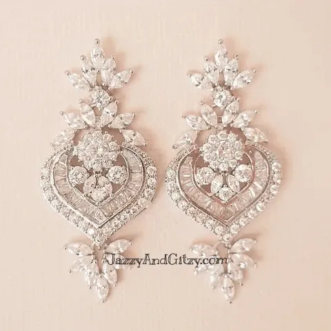 Crystal Floral Bridal Earrings