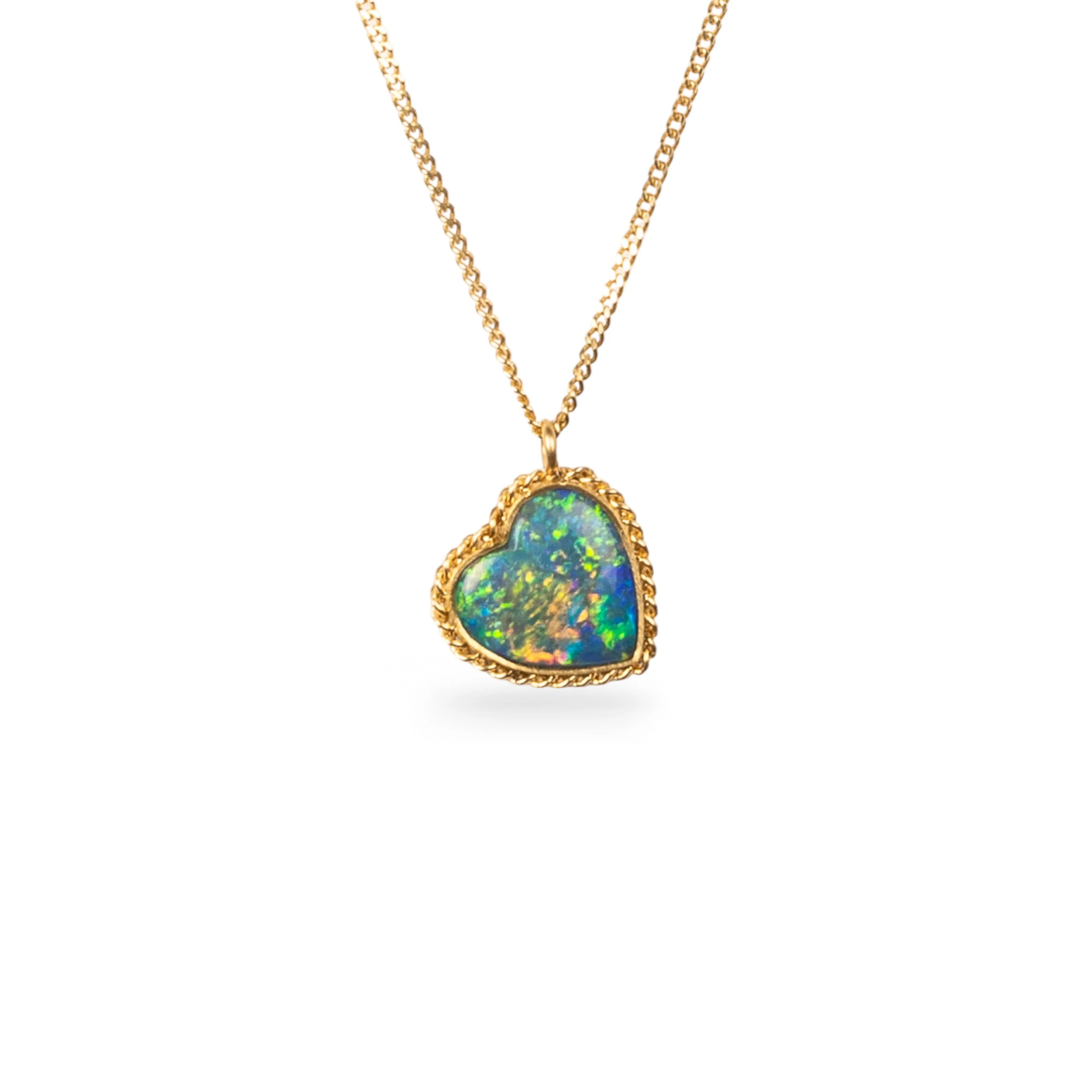 Crystal Opal Heart Necklace