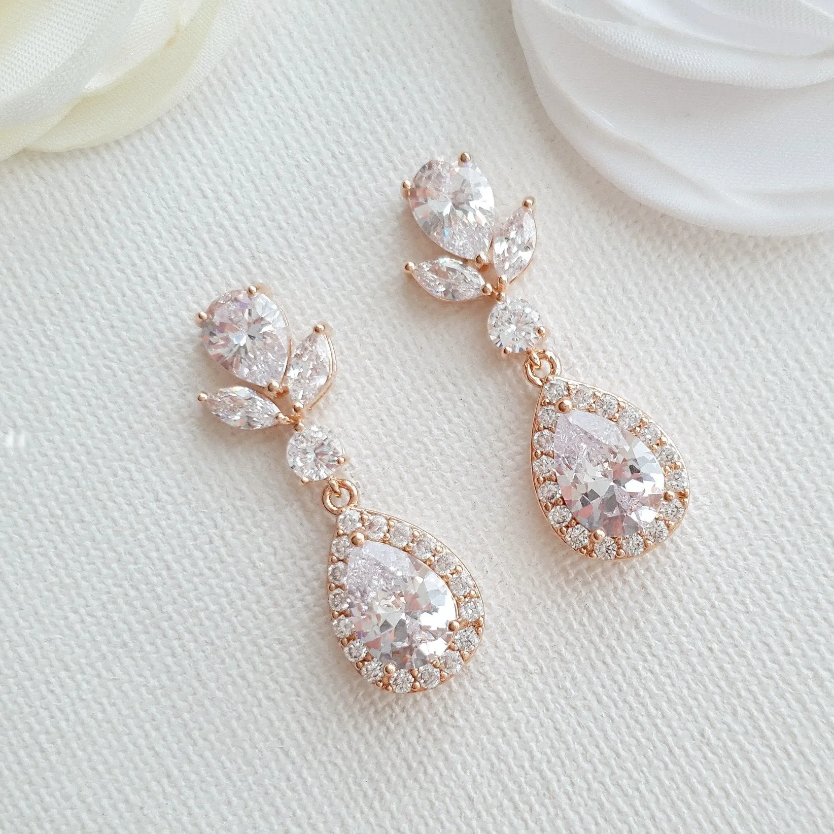 Crystal Teardrop Earrings-Emma