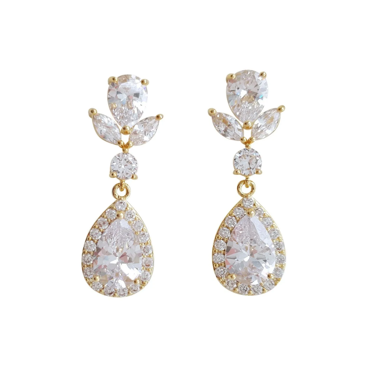 Crystal Teardrop Earrings-Emma