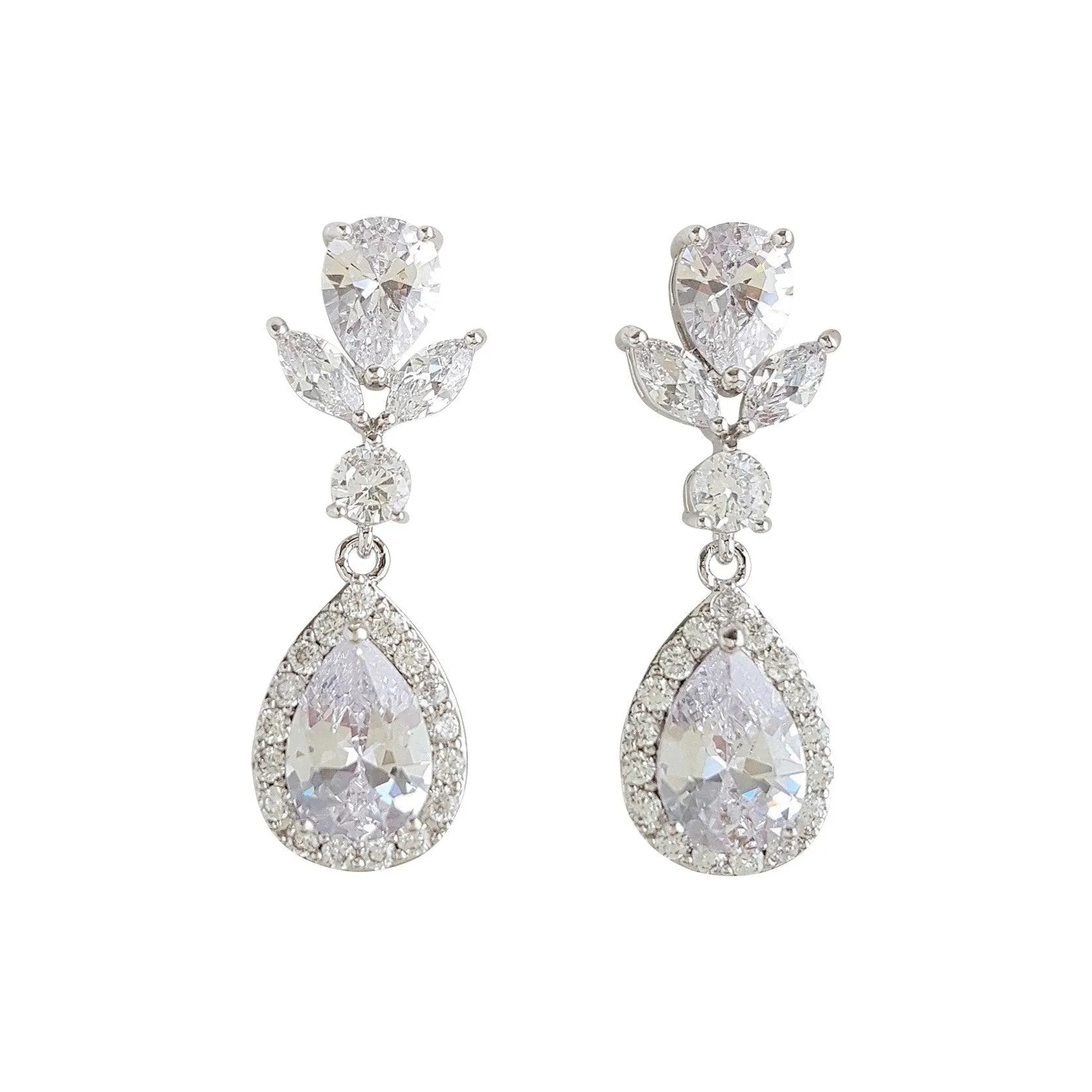 Crystal Teardrop Earrings-Emma