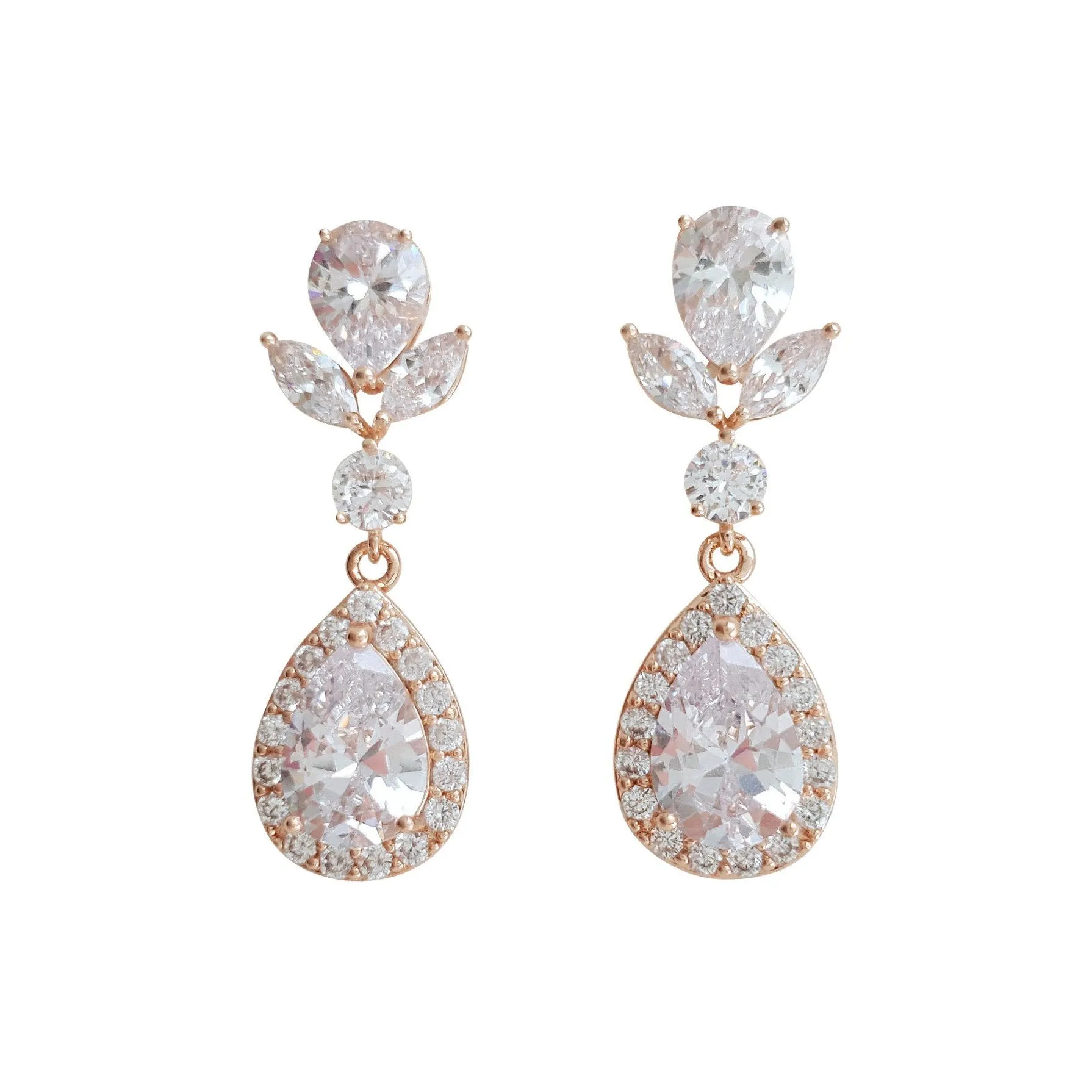 Crystal Teardrop Earrings-Emma