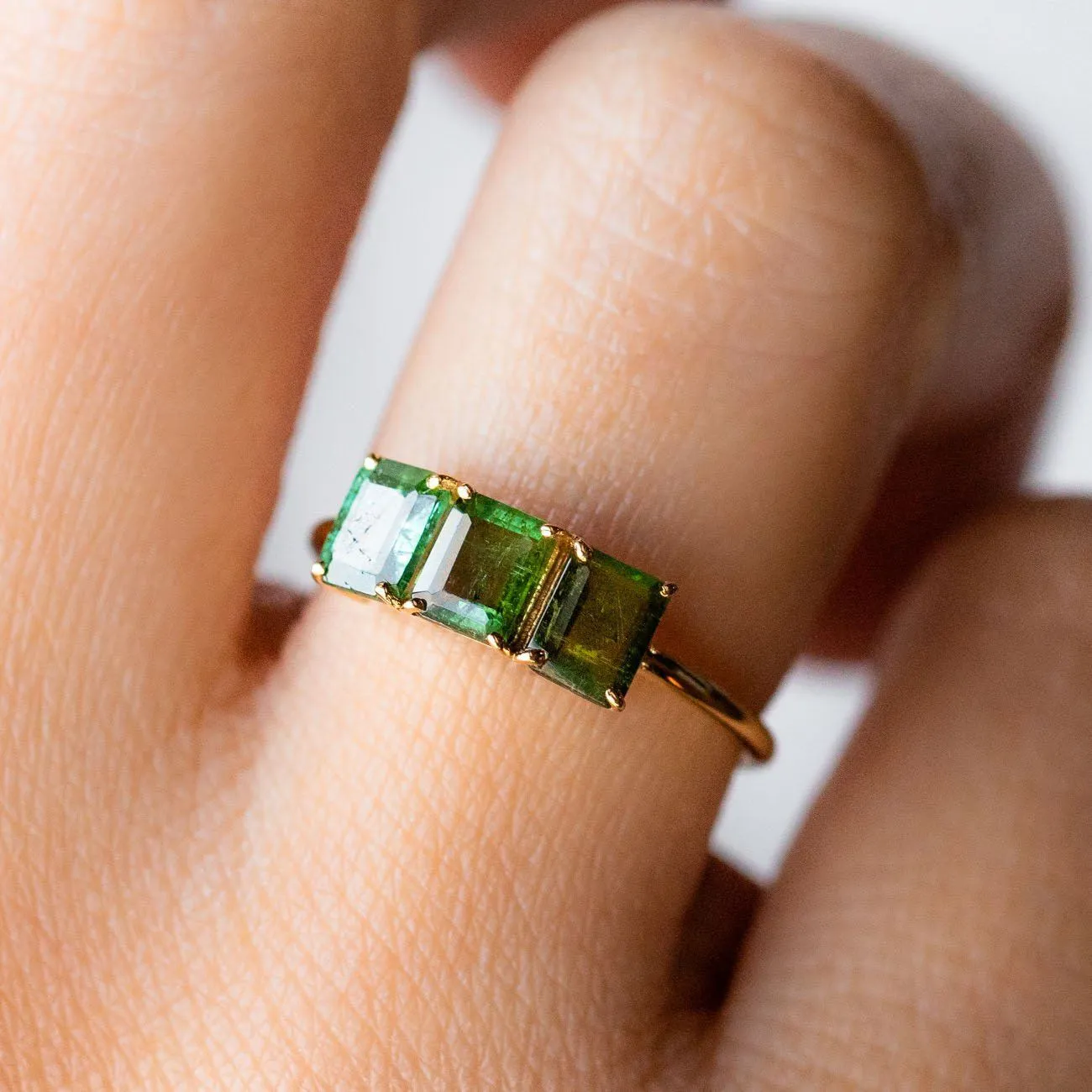 Deco Emerald Cut Ring