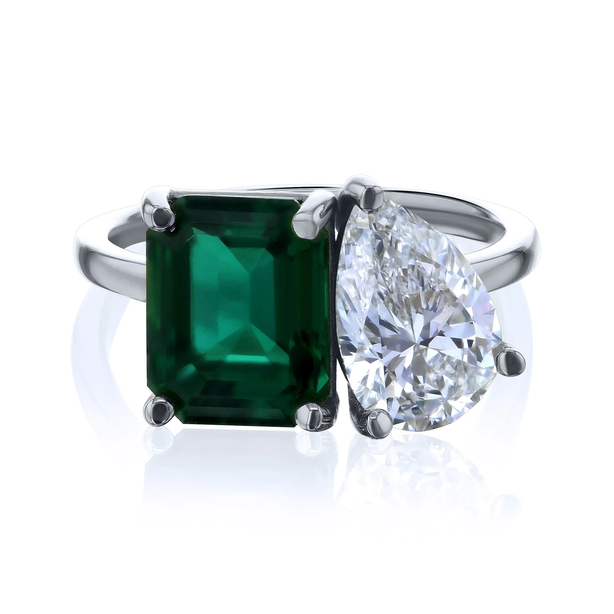 Deep Emerald & Diamond Empress Ring