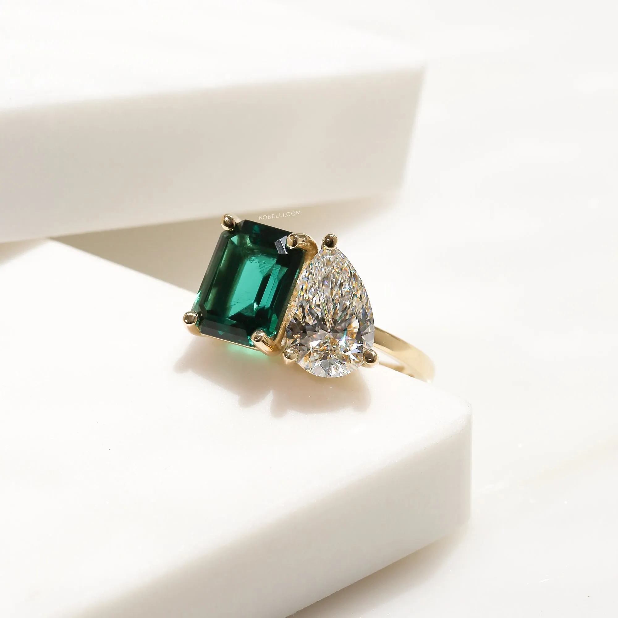 Deep Emerald & Diamond Empress Ring