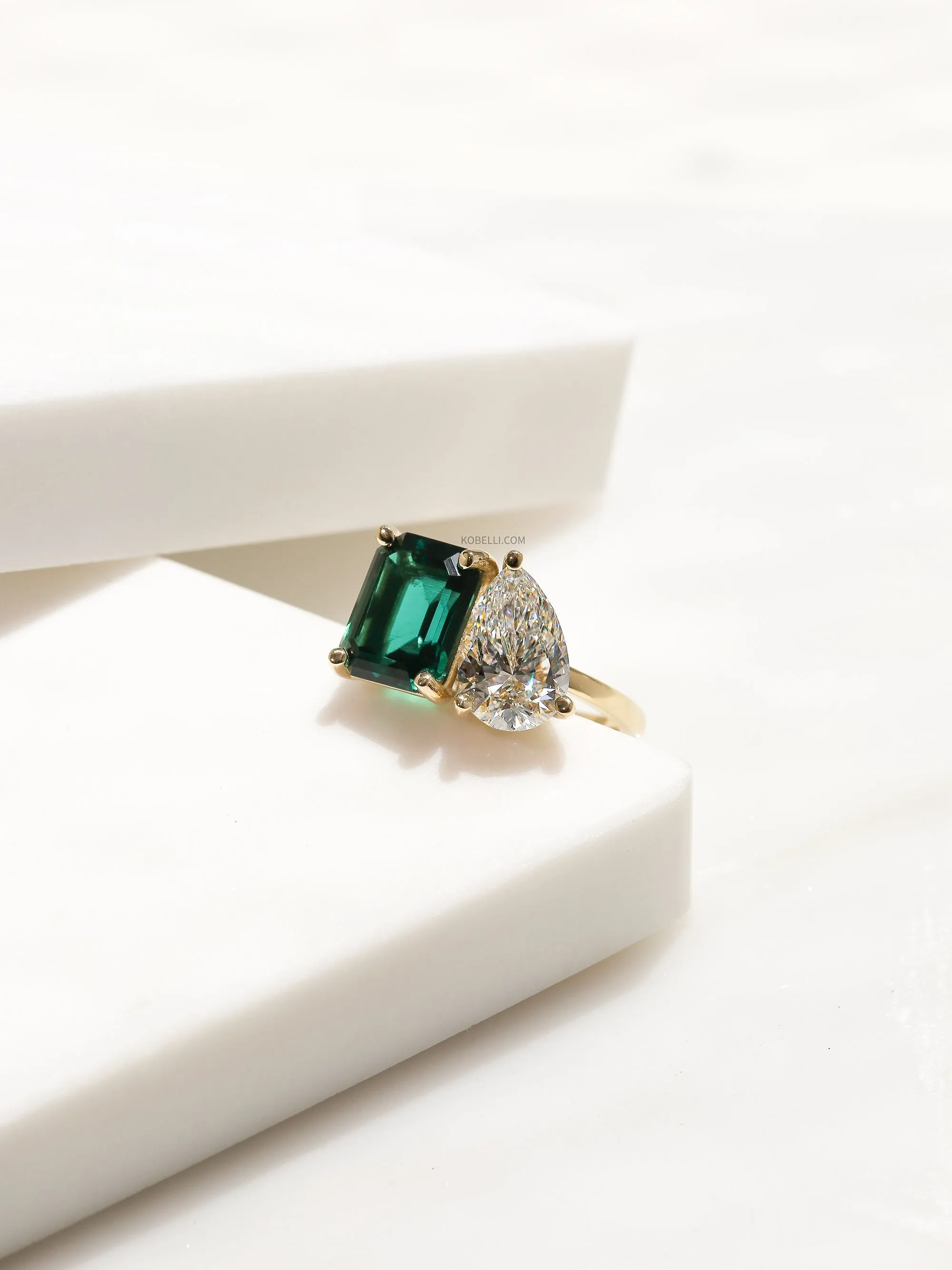 Deep Emerald & Diamond Empress Ring