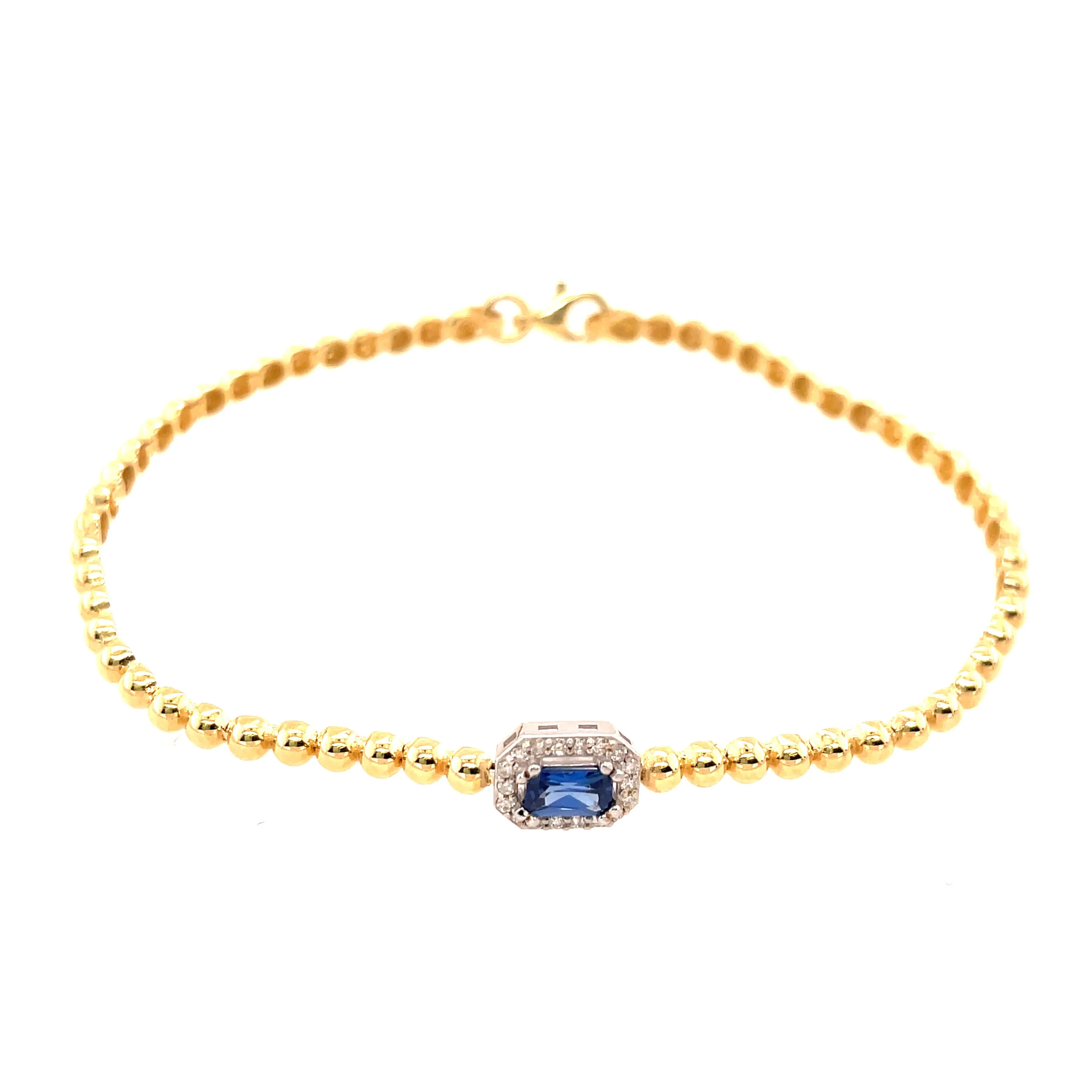 Diamond and Colored Stone Single Station Bracelet