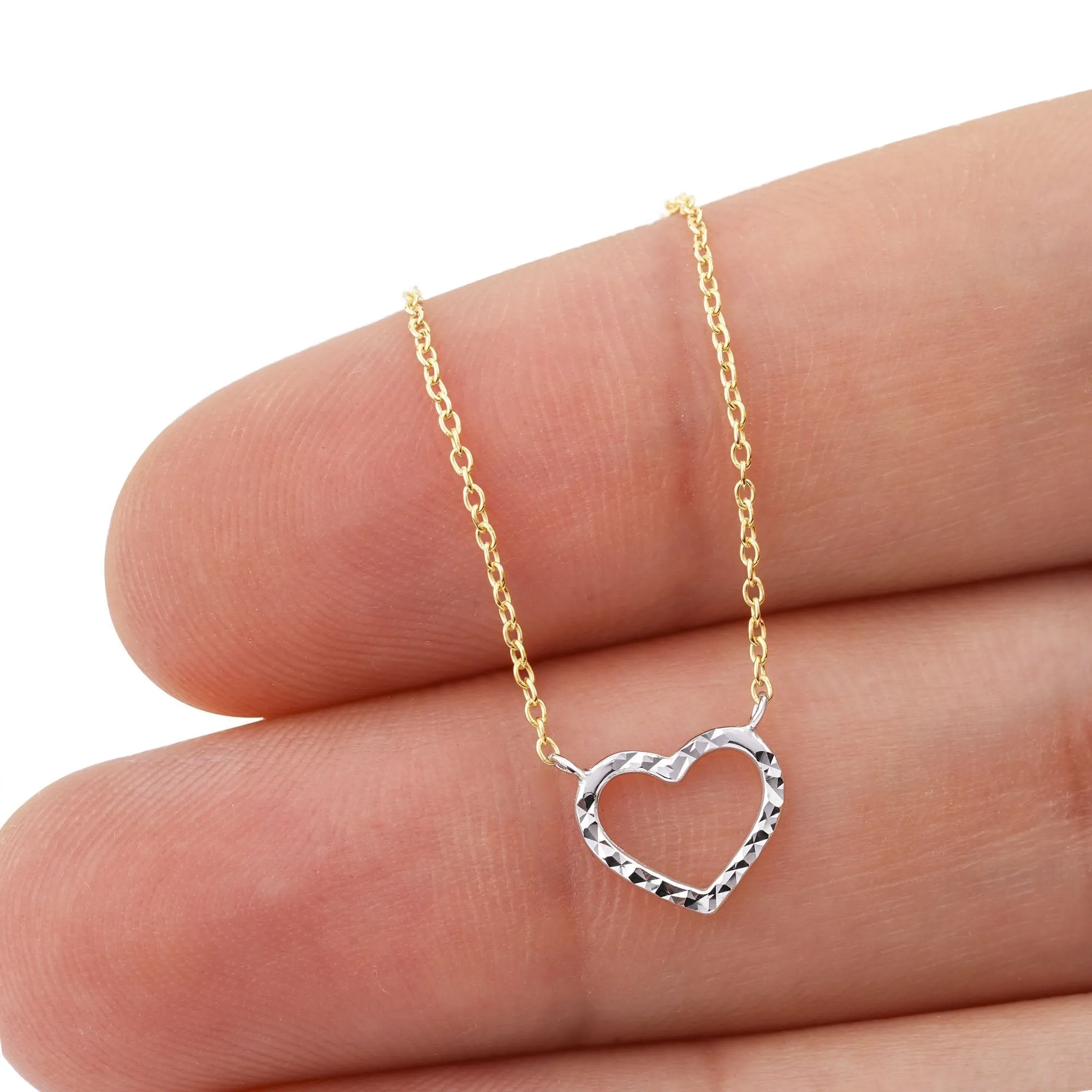 Diamond Cut Heart Necklace