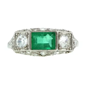 Edwardian Emerald & Diamond Ring