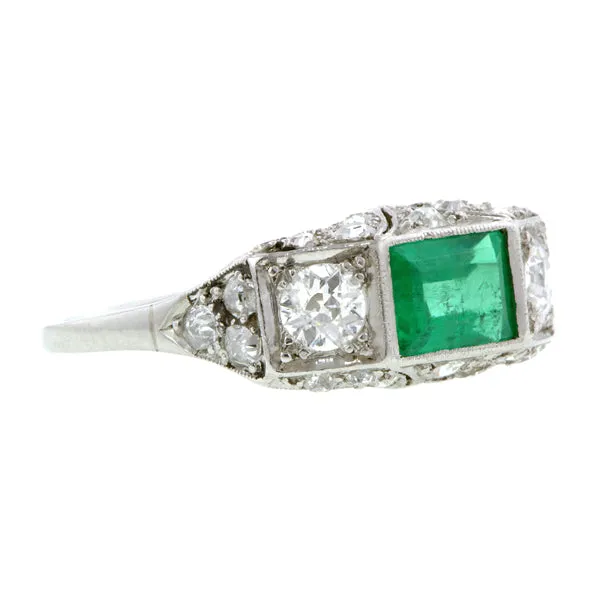 Edwardian Emerald & Diamond Ring