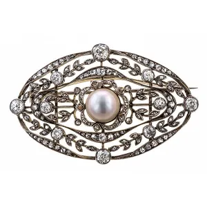 Edwardian Pearl & Diamond Convertible Brooch, Pendant & Ring