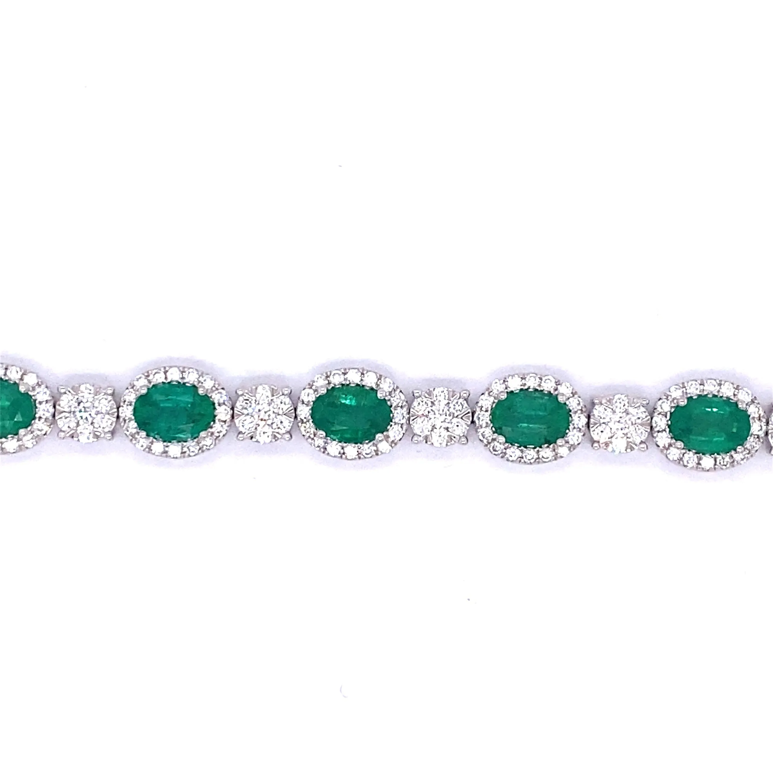 Emerald and Diamond Halo Bracelet