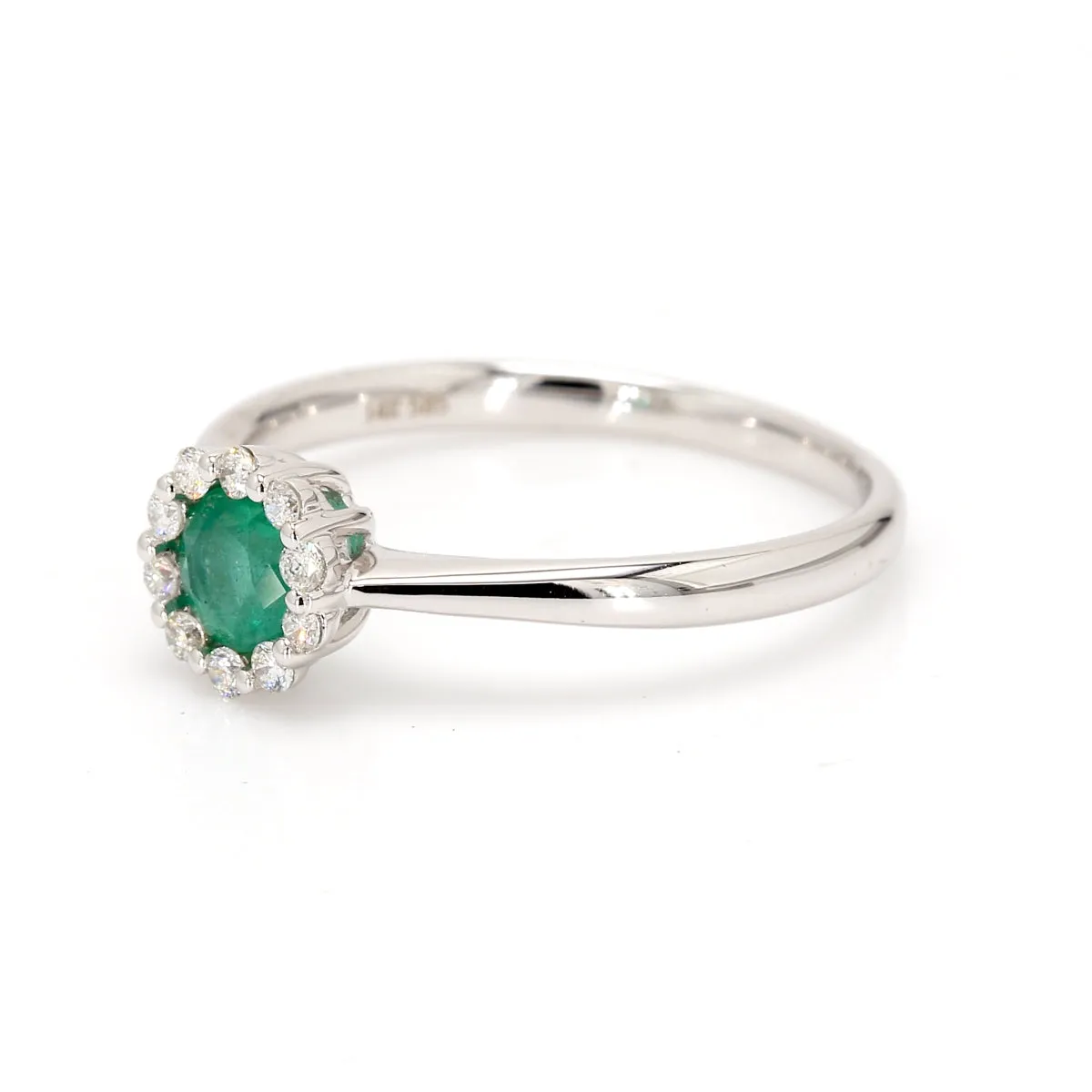 Emerald Halo Ring