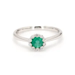 Emerald Halo Ring