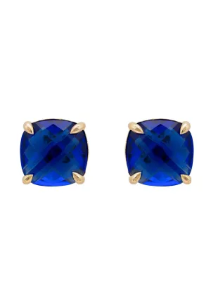 Empress Gemstone Stud Earrings Gold Sapphire