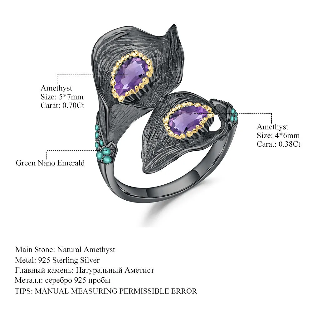 Exquisite Flower Shape, High Grade- Amethyst Suit Craft 925 Silver Plated