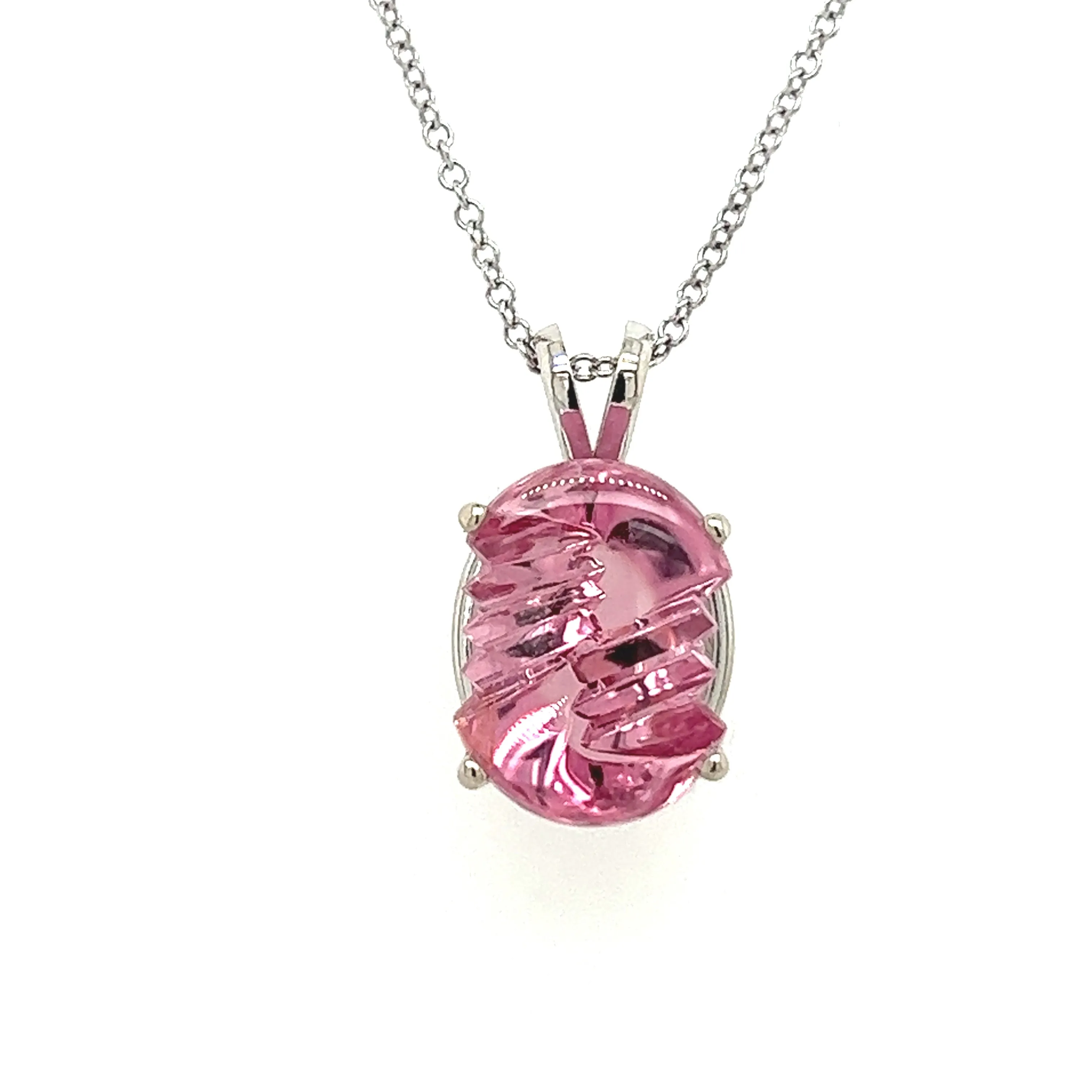 Fantasy Cut Pink Tourmaline Necklace