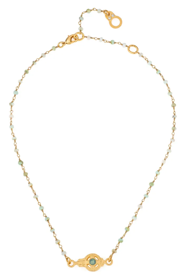 French Kande Necklace | Micro Peruvian Opal Mini Dunkerque | FKPSG15-Z