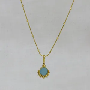 Gemstone Gold Dot Pendant Necklace