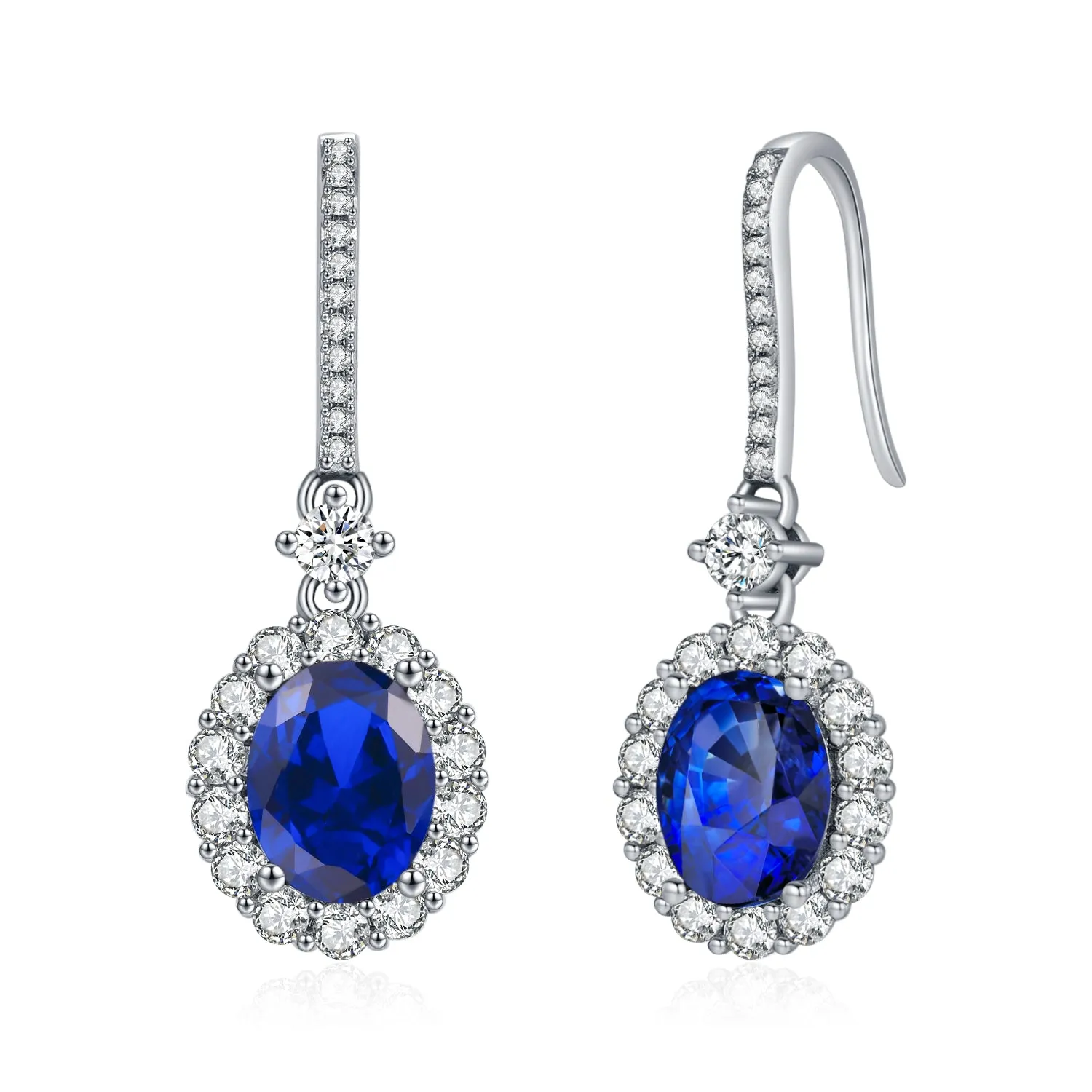 Genevive Palais Oval Ocean Blue Earrings