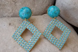 Genuine turquoise earrings