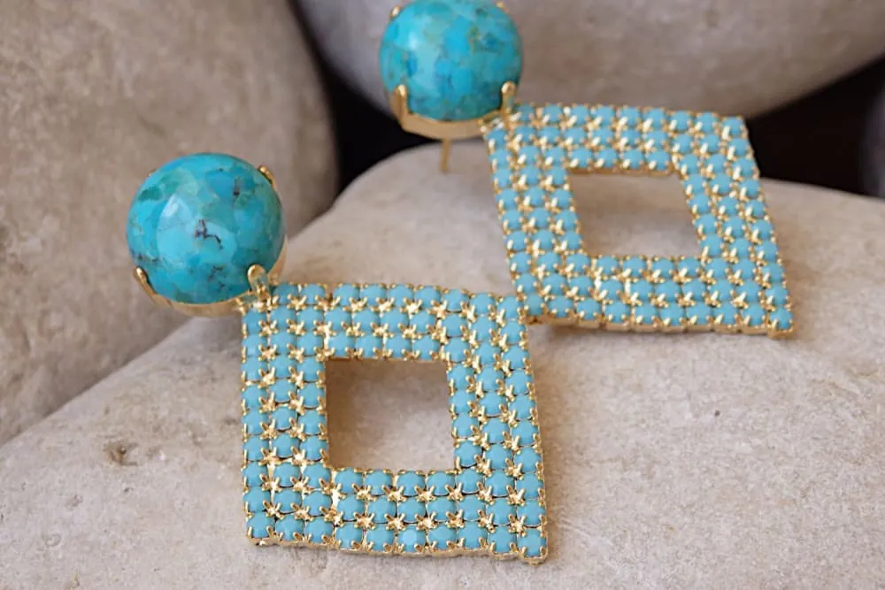 Genuine turquoise earrings