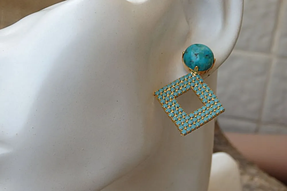 Genuine turquoise earrings