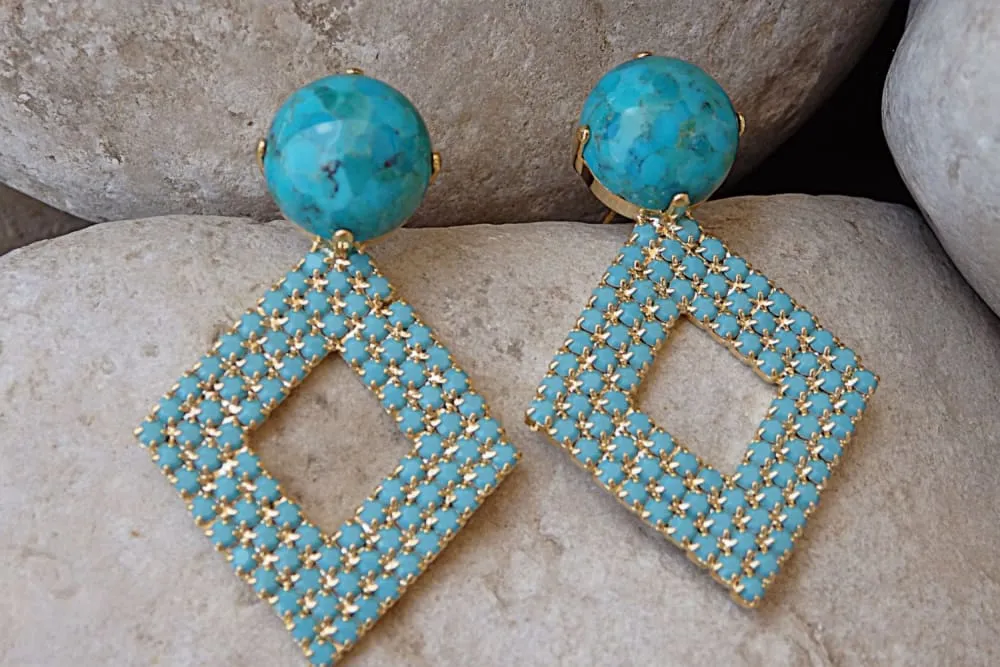 Genuine turquoise earrings