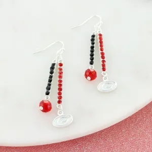 Georgia Logo & Crystal Bar Earrings