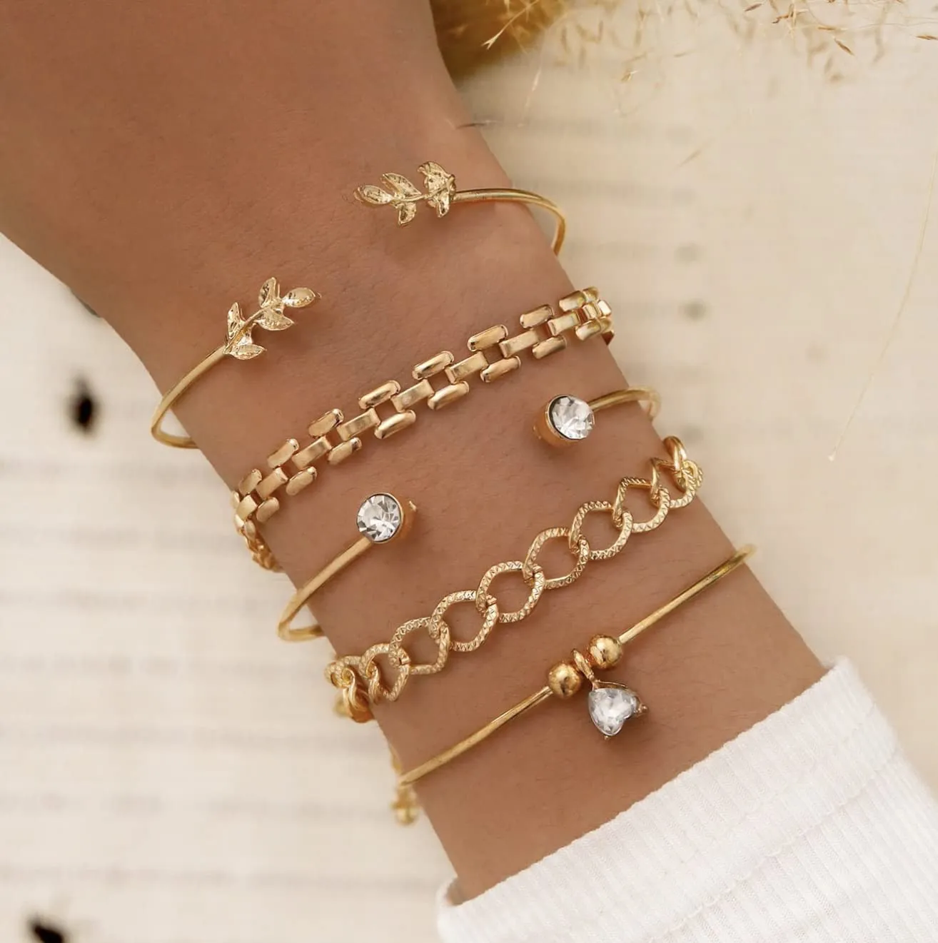 Gold Crush Set of 5 Bracelets