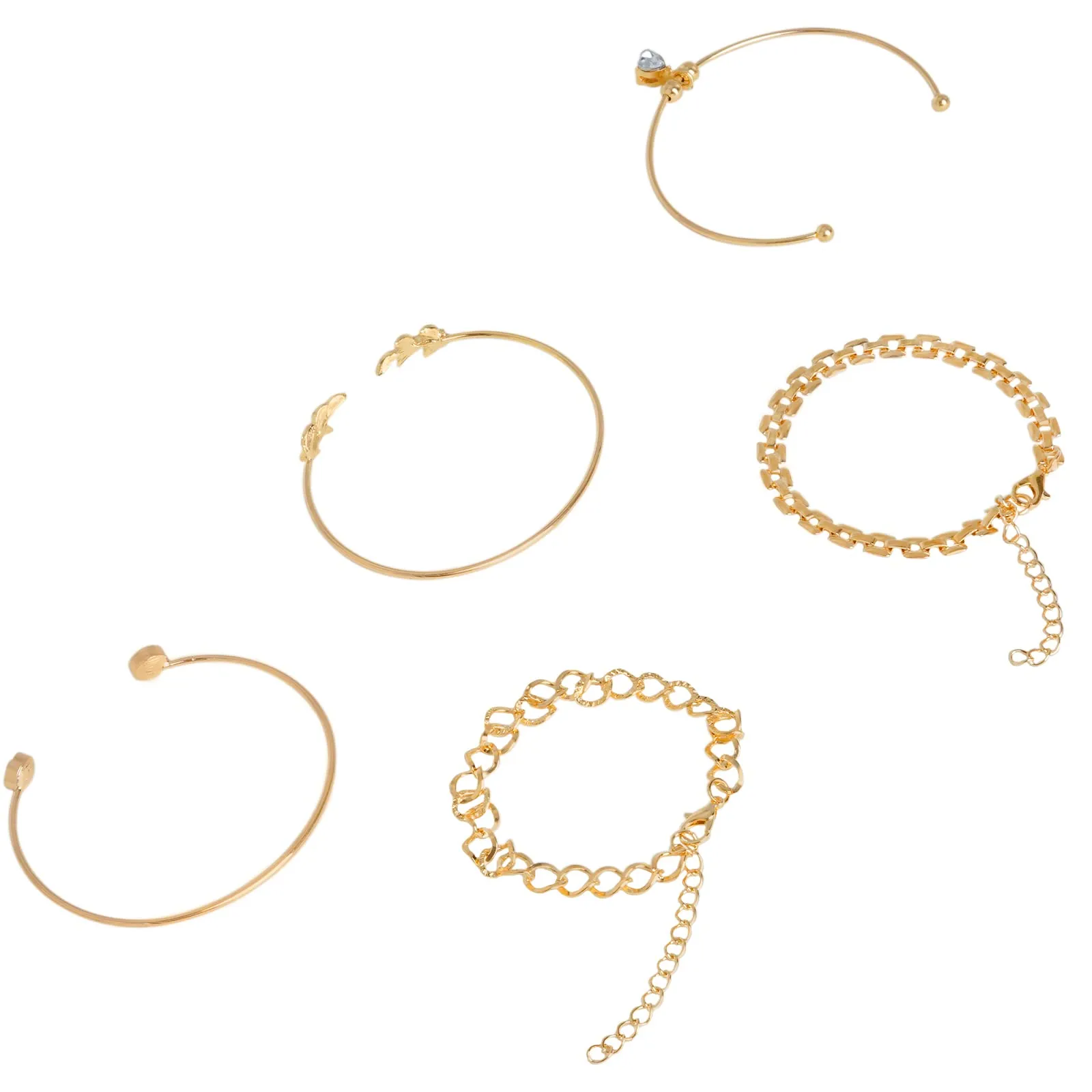 Gold Crush Set of 5 Bracelets