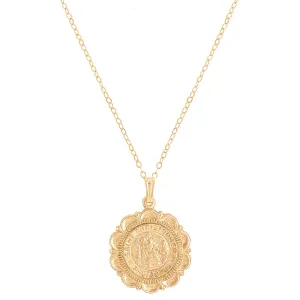 Gold-Filled Saint Christopher Coin Pendant Necklace