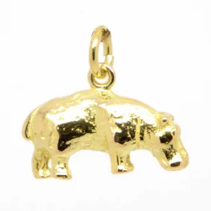 Gold Hippo Charm