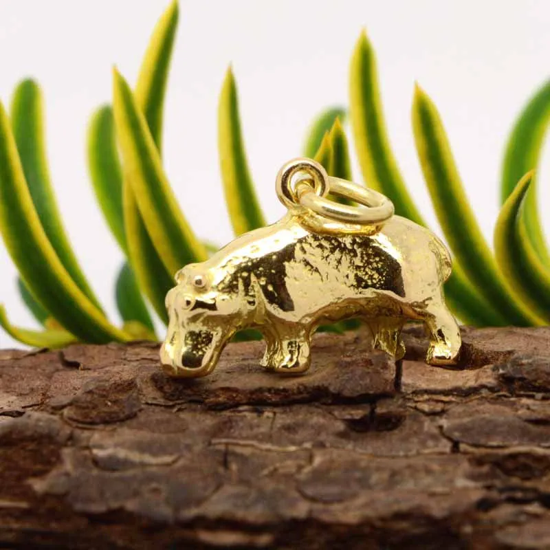 Gold Hippo Charm